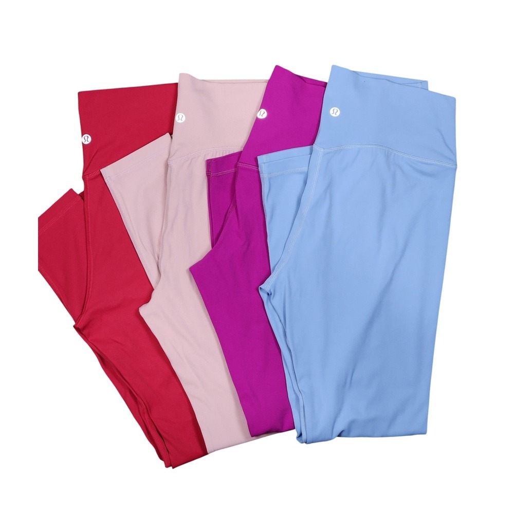 Lululemon Leggings Lot Bundle Size 8 Medium Womens Red Pink Blue 4 Pairs Lulu